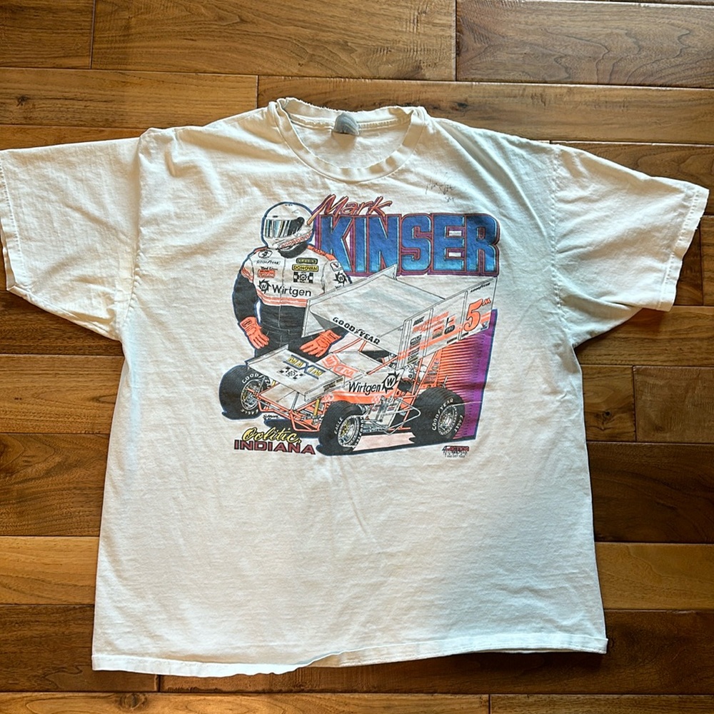 Vtg signed Mark Kinser sprint racing T